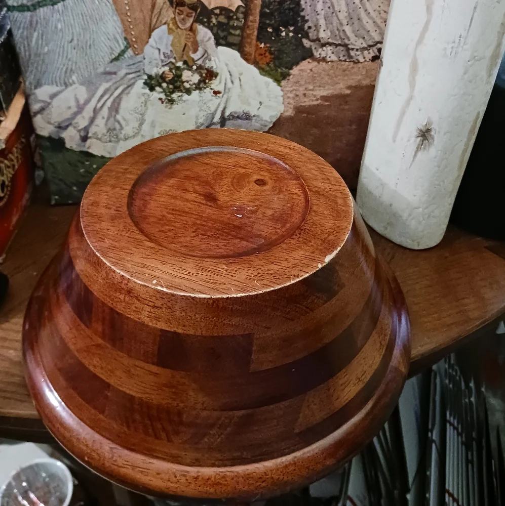 π₯ Vintage Wood Serving Bowl, Acacia Wood, 12" x 5",A Nice Bowl.π₯£π₯£ - Picture 8 of 10